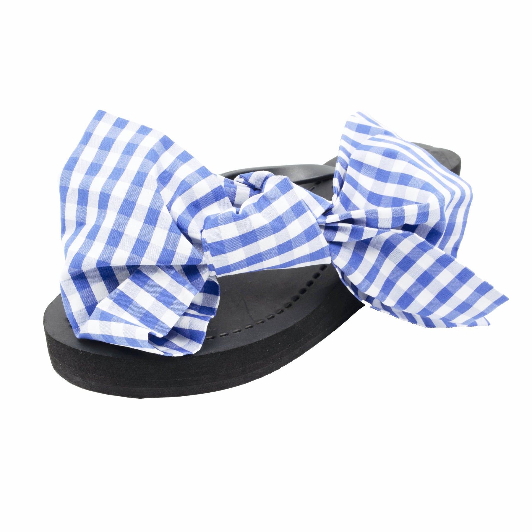 Moore - Women's Mid Wedge, Blue, White, Ribbon, Bow