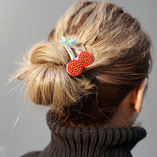 Red cherry hair tie