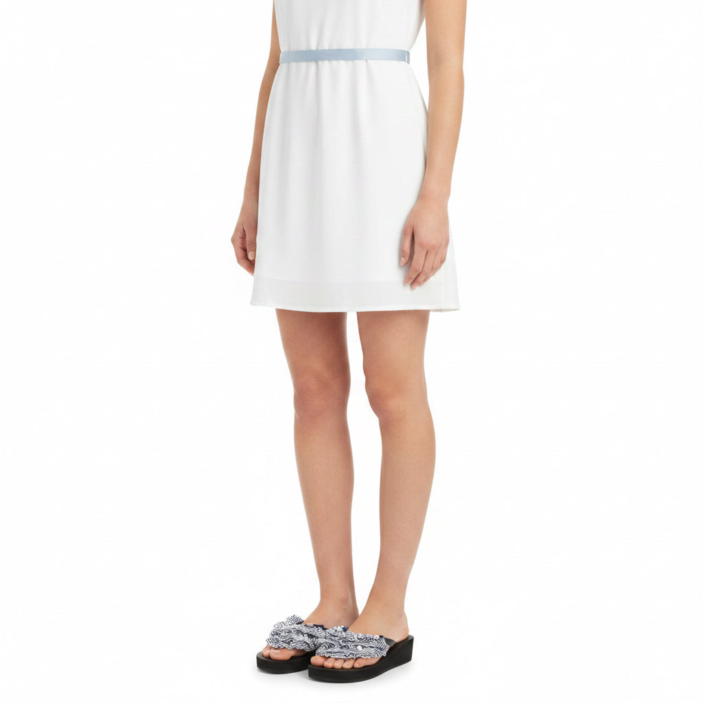 Marine Stripe Ruffle - Triple Rockaway - Women's Mid Wedge Flip Flops
