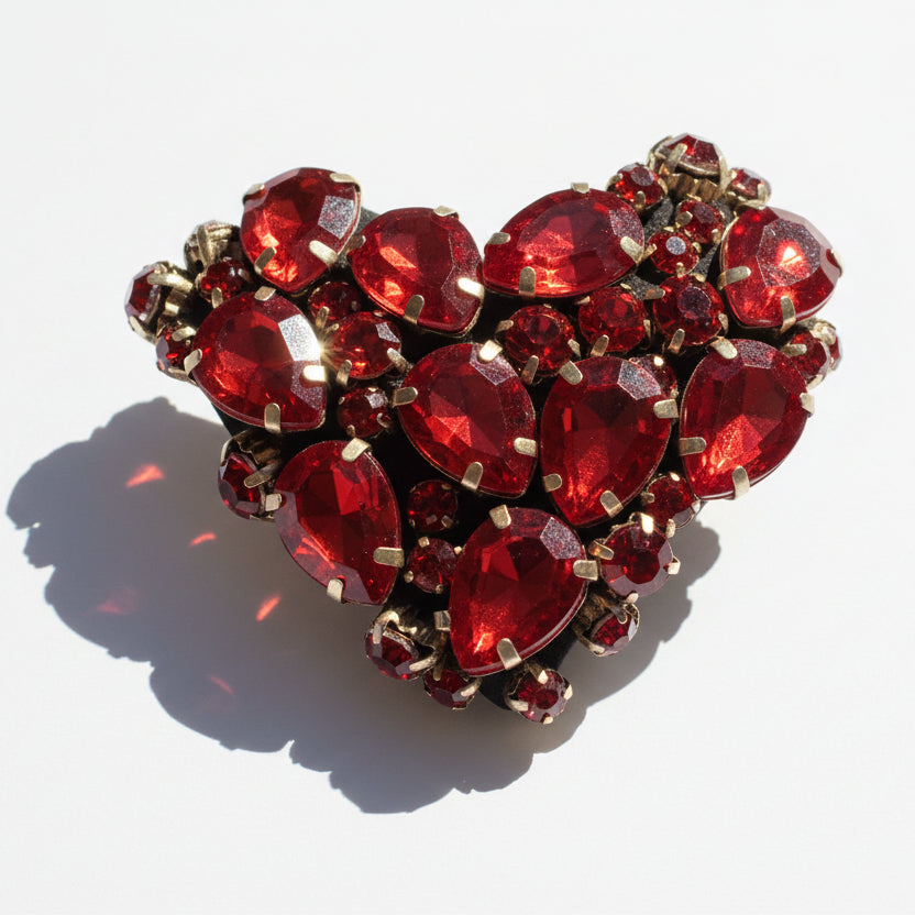 Red heart crystal 