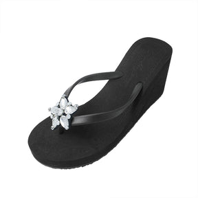 One Star High Wedge Flip Flop