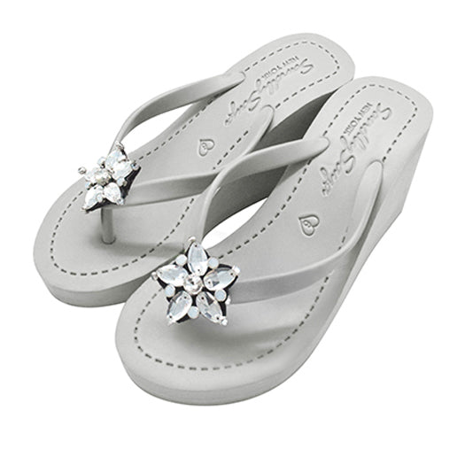Grey sandal, crystal stone star