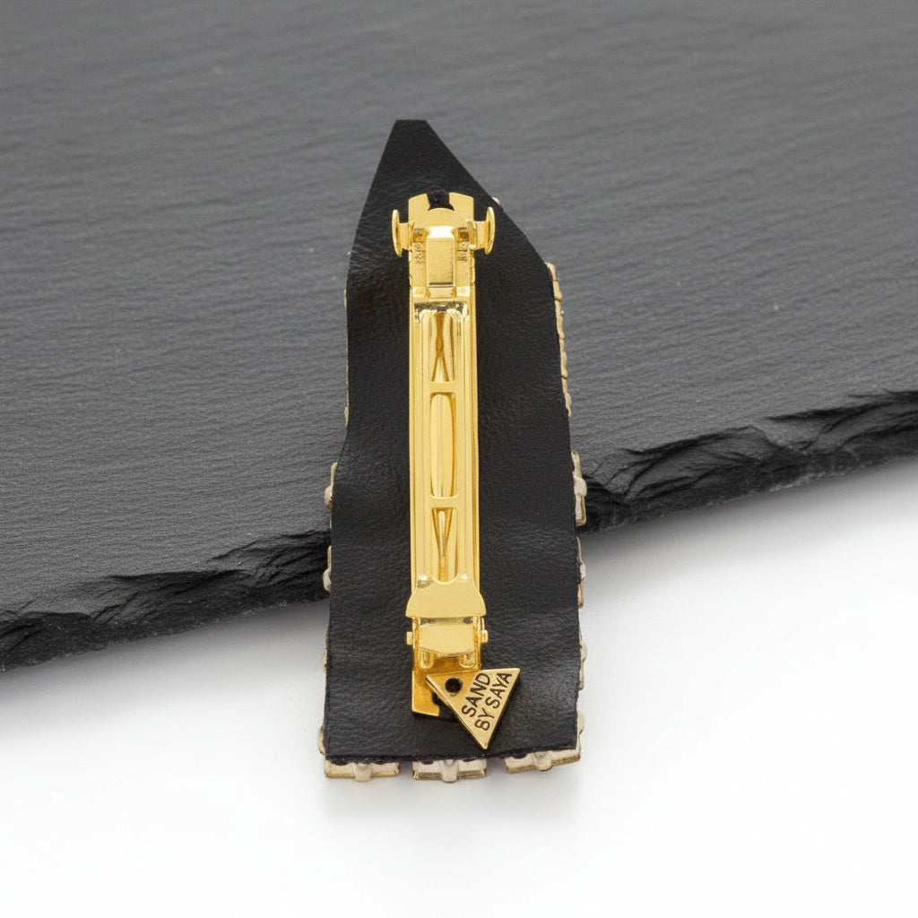 Lipstick - Hair Pin-Red Crystal Embroidery Motifs