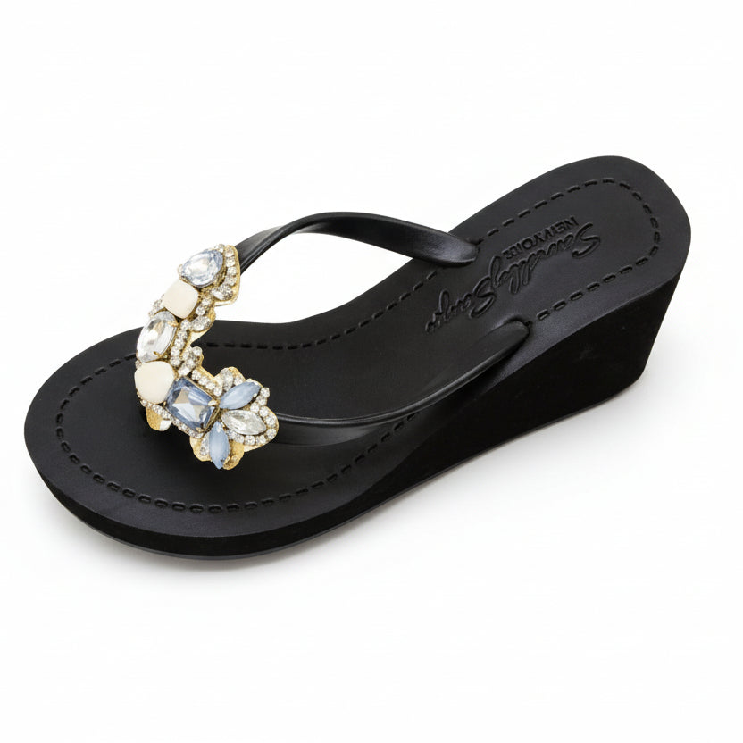 Black Women's High heels Sandals with York, Flip Flops summer
