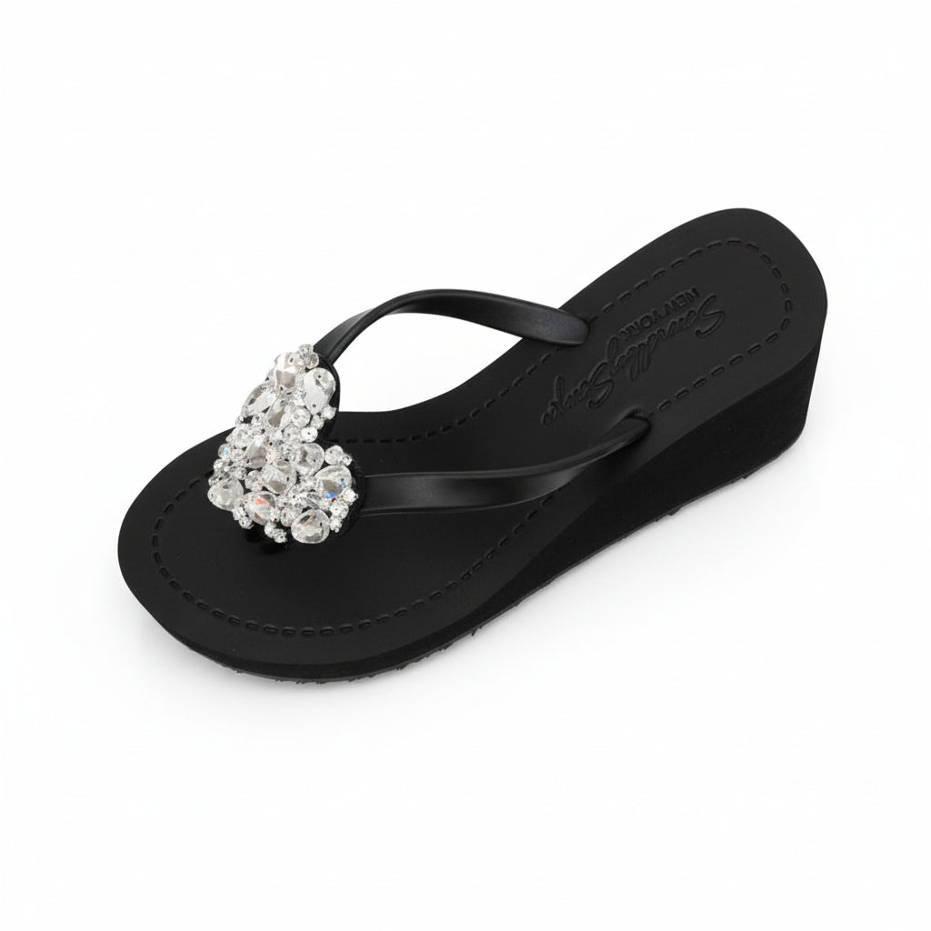 High Wedge Women's sandals - Crystal Chelsea Heart 