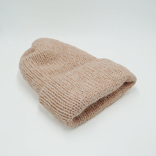 Soft Alpaca Mohair Beanie Knit Hat in Pink