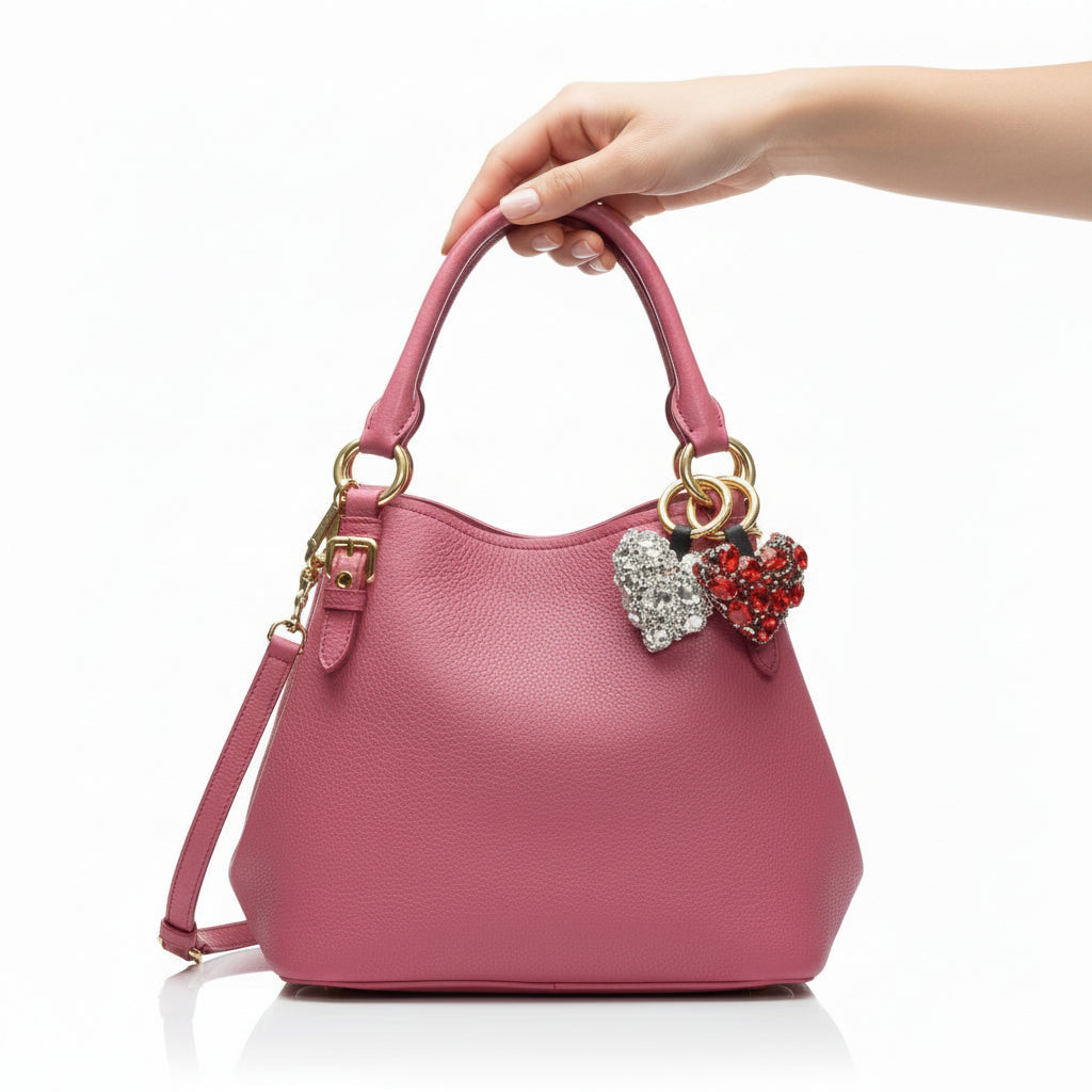 Image Crystal and Red Chelsea Heart Key Holder Keychain  Cute Gorgeous