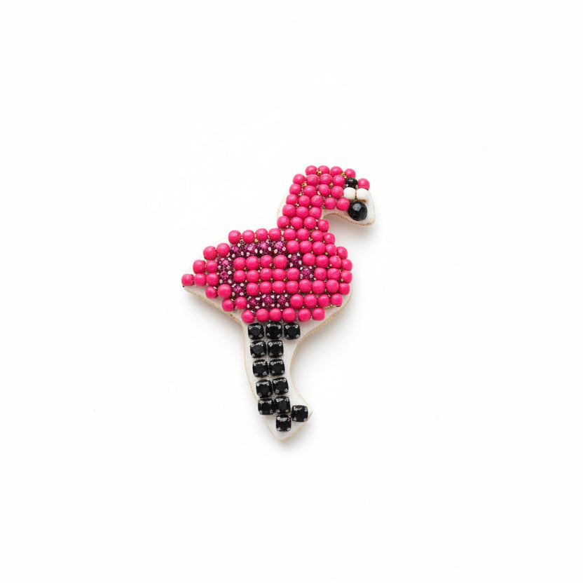 Flamingo- Kids Hair Pin-Pink Rhine Stone Embellished Motifs